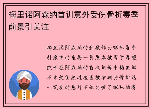 梅里诺阿森纳首训意外受伤骨折赛季前景引关注 梅里诺阿森纳首训意外受伤骨折赛季前景引关注